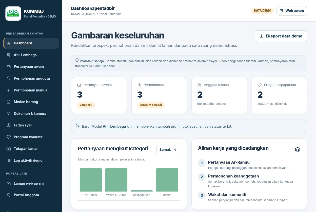 KOMMBJ prototype interface preview
